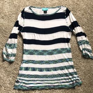 Blue striped half sleeve shirt